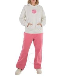 Ganni - Isoli Flower Hoodie Ecru - Lyst