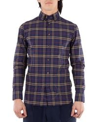 Burberry - Simpson Slim Fit Check Stretch Cotton Shirt - Lyst