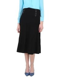 Moschino - Ladies Leather Detail Pleated Skirt - Lyst