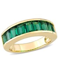Amour - 2 3/4 Ct Tgw Baguette-Cut Created Emerald Semi-Eternity Anniversary Band - Lyst