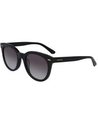 Calvin Klein Gray Gradient Cat Eye Sunglasses - Black
