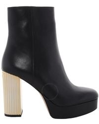 Michael Kors - Porter Leather Platform Booties - Lyst