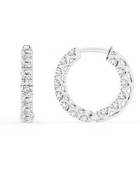 Brilliant Diamond - 2 Carat Round Lab Grown Inside Out Diamond Hoop Earrings - Lyst