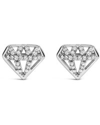 Haus of Brilliance - Sterling 1/6 Cttw Diamond Motif Stud Earrings - Lyst