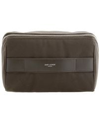 Saint Laurent - Paris Cotton Toiletry Pouch - Lyst