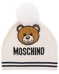 Moschino - Cotton-Wool Blend Fine Knit Beanie - Lyst