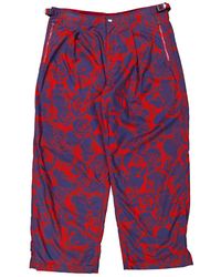 Burberry - Rose Print Cotton Trousers - Lyst