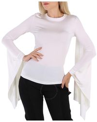 Burberry - Optic Long-sleeve exaggerated Panel Draped Top - Lyst