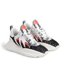 Roberto Cavalli - Metallic Wave Print Low-Top Sneakers, Brand Size 36 Us - Lyst