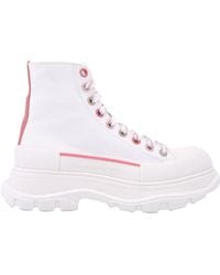 McQueen - Tread Slick Lace-Up Ankle Boots, Brand Size 37 Us - Lyst