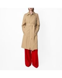 Burberry - Long Gabardine Belted Car Coat, Brand Size 8 Us - Lyst