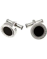 Montblanc - Meisterstuck Onyx Inlay Stainless Steel Round Cufflink - Lyst
