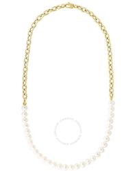 Tresorra - 14K Chain Link & Pearl Necklace - Lyst