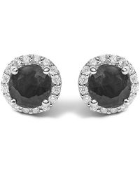 Haus of Brilliance - 10K Sapphire And 1/6 Cttw Diamond Halo Stud Earring - Lyst