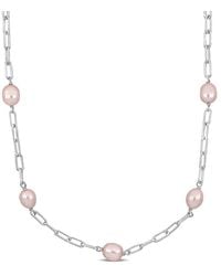 Amour - 8-9Mm Cultured Freshwater Pearl Station Necklace - Lyst