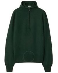 Burberry - Wool Half-Zip Hoodie - Lyst