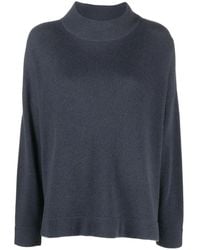 Brunello Cucinelli - Dark Wool Relaxed Sweater, Size Large - Lyst