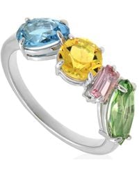 Swarovski - Rhodium Plated Mixed Cuts Gema Ring, Size 52 - Lyst