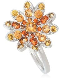 Swarovski - Rhodium Plated Eternal Flower Ring, Size 55 - Lyst