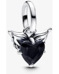 PANDORA - Ladies Winged Heart Mini Dangle Charm - Lyst