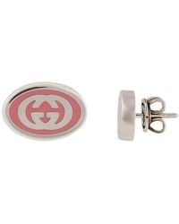 Gucci - Interlocking G Sterling Enamel Earrings - Lyst
