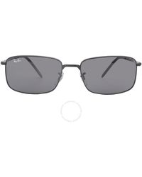 Ray-Ban - Dark Grey Classic Rectangular Sunglasses Rb3717 002/b1 57 - Lyst