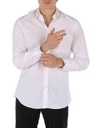 Burberry - Clacton Classic Fit Embellished Cotton Poplin Dress Shirt - Lyst