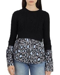 KENZO - Ladies Sweats Pale Top Mixed With Knit - Lyst