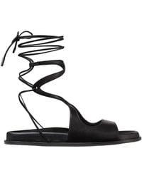 Jimmy Choo - Azure Nappa Leather Flat Sandals, Brand Size 38.5 Us - Lyst