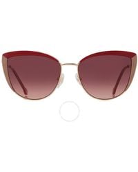 Carolina Herrera - Burgundy Cat Eye Sunglasses Her 0112/s 0123/3x 58 - Lyst