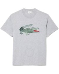 Lacoste - Crocodile Graphic Cotton T-Shirt, Brand Size 4 - Lyst