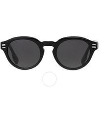 Burberry - Dark Grey Round Sunglasses Be4404f 300187 50 - Lyst