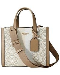 Kate Spade - Flower Jacquard Stripe Manhattan Small Tote - Lyst