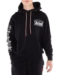Aries - Column Cotton Hoodie - Lyst