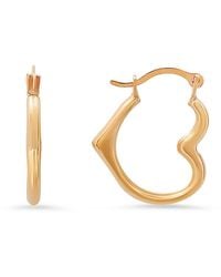 Kylie Harper - 10K Heart Shaped Huggy Hoop Earrings - Lyst
