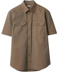 Burberry - Equestrian Knight Motif Cotton Poplin Shirt - Lyst