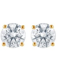 Brilliant Diamond - 14Kt 3.00 Carat Lab Grown Diamond Stud Earrings For - Lyst