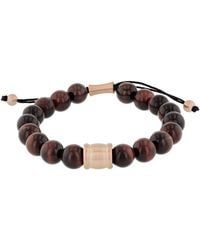 Robert Alton - Stainless Steel Tiger Eye Bead Bolo Bracelet - Lyst