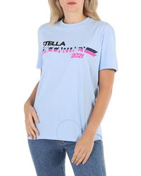 Stella McCartney - Ladies Light Moto Logo Print T-Shirt, Brand Size 38 - Lyst