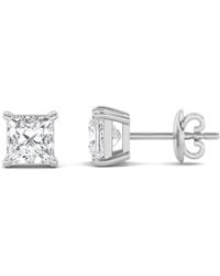 Mure And Co - 2Ctw Princess Shaped Lab Grown Diamond (F/Vs) Stud Earrings - Lyst
