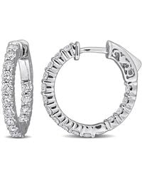 Created Forever - 1 5/8 Ct Lab Grown Diamond Tw Hoop Earrings 14K - Lyst