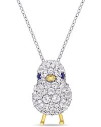 Amour - 2 3/4 Ct Tgw Created And Sapphire Chick Necklace - Lyst
