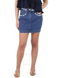 Moschino - Cotton Denim Mini Skirt - Lyst