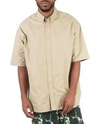 Burberry - Logo-Embroidered Short Sleeve Poplin Shirt - Lyst