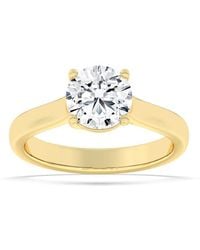 Mure And Co - 2Ctw Round Shaped Lab Grown Diamond (F/Vs) Plain Cathedral Trellis Shank Solitaire Engagement Ring - Lyst