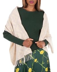 Fendi - Jacquard Fringed Edges Cashmere Scarf - Lyst
