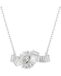 Swarovski - Matrix Rhodium Plated Baguette Cut Necklace - Lyst