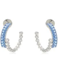 Swarovski - Matrix Rhodium Plated Hoop Earrings - Lyst