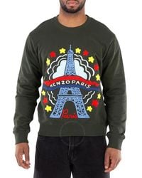 KENZO - Embroidered Eiffel Tower Long Sleeve Sweater - Lyst