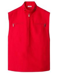 Burberry - Half-Zip Canvas Tank Top, Brand Size 2 Us - Lyst